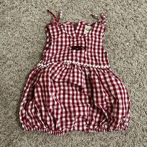 Garb Team Red White Gingham Baby Romper Arkansas Razorback Girls Size 0-3 Months